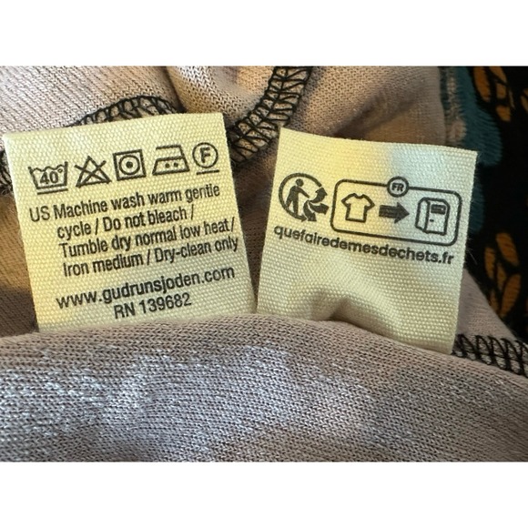 Gudrun Sjoden Dress Katla Black Floral Velour Maxi Midi Dress Size XXL - Picture 14 of 14